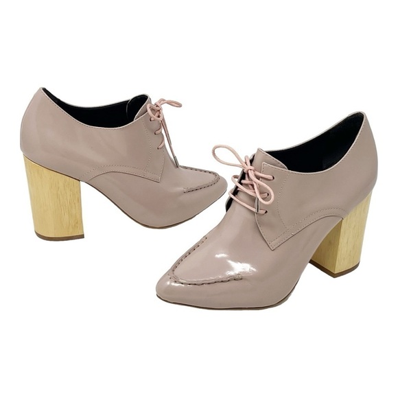 Anthropologie Pied Juste Tipo Pale Pink Lace Up Heels Sz 36 - Picture 1 of 10